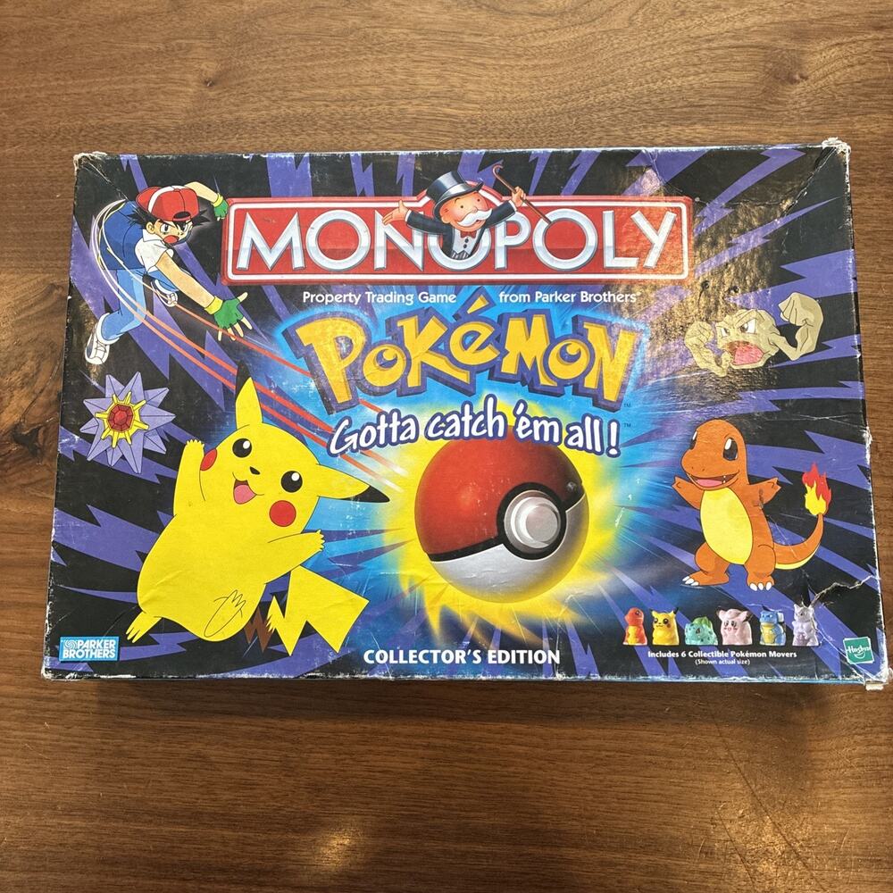 1999 Hasbro Pokemon Collector's Edition Monopoly Board Game see pic missing pc65